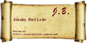 Jónás Belizár névjegykártya